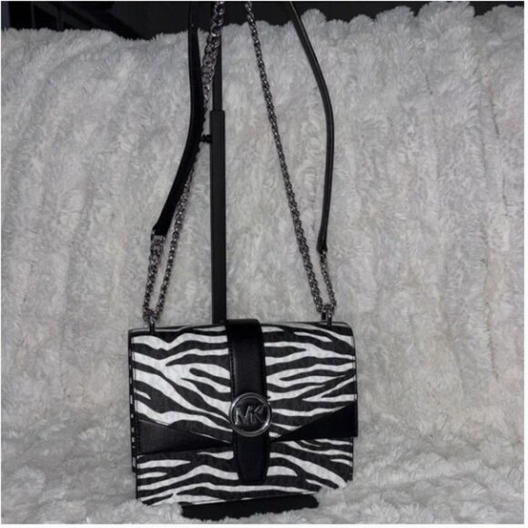 Michael Kors Black and White Zebra Print Women's Bag - Picture 1 of 6